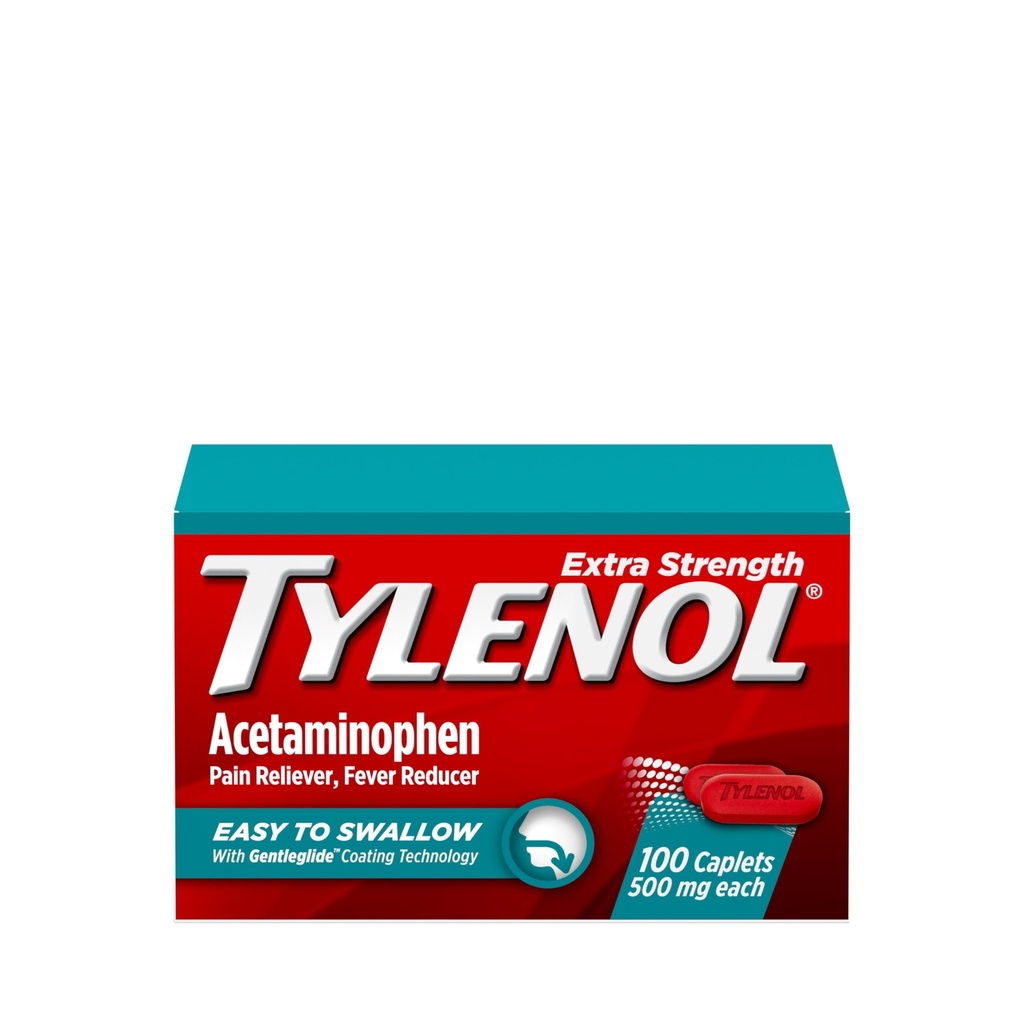 Tylenol ekstra styrke lett å svelge Acetaminophen, smertefri og feber Reduser coated kapell for voksne med Gentleglid teknologi, 500 mg ekstra styrke Acetaminophen, 100 ct