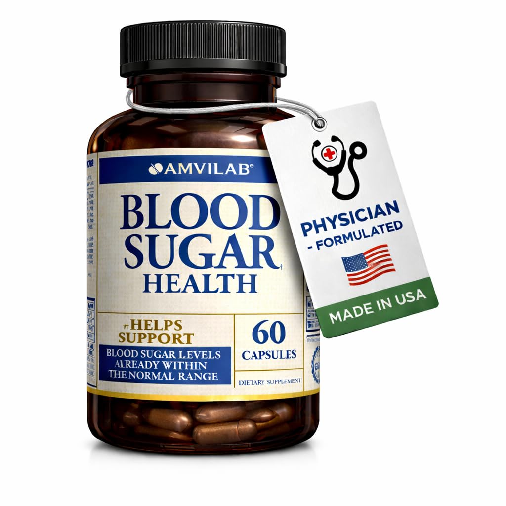 Blodsugar Helse Naturlig 20 urter og vitaminer med kanel, Alpha Lipoic Acid å støtte helse, ikke-GMO, for menn kvinner, støtter sunn energinivå - 60 Herbal piller - 30 dagers forsyning