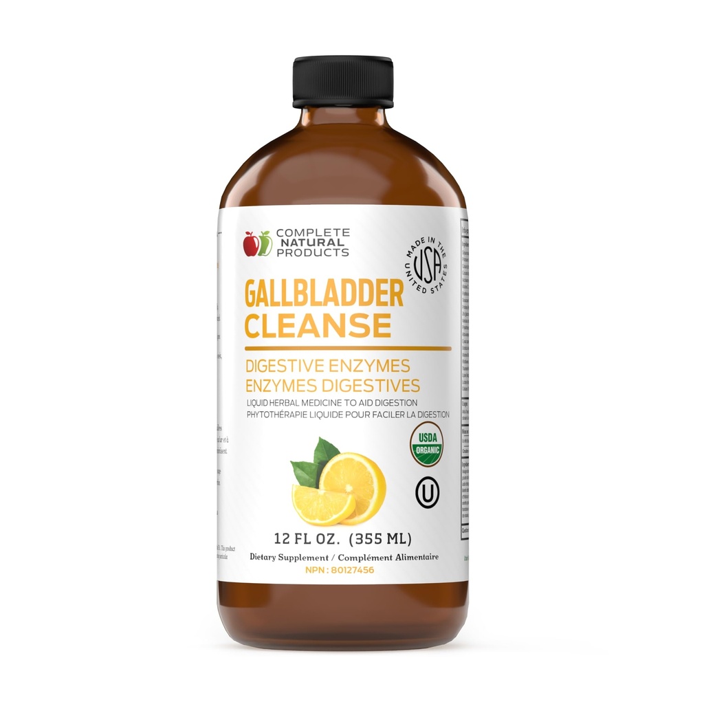 Complete Natural Gallbladder Complete - Flytende Supplement for Gallblader Support, Liver Cleanse og Digestive Helse med Apple Cider Vinegar, Turmeric, Beet, Digestive Enzymes, Melk Thistle - 12oz