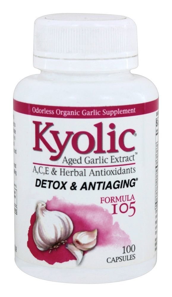 Kyolisk eldre hvitløk ekstrakt formel 105, detox og anti-aldring, 100 kapsler (Packing May Vary)