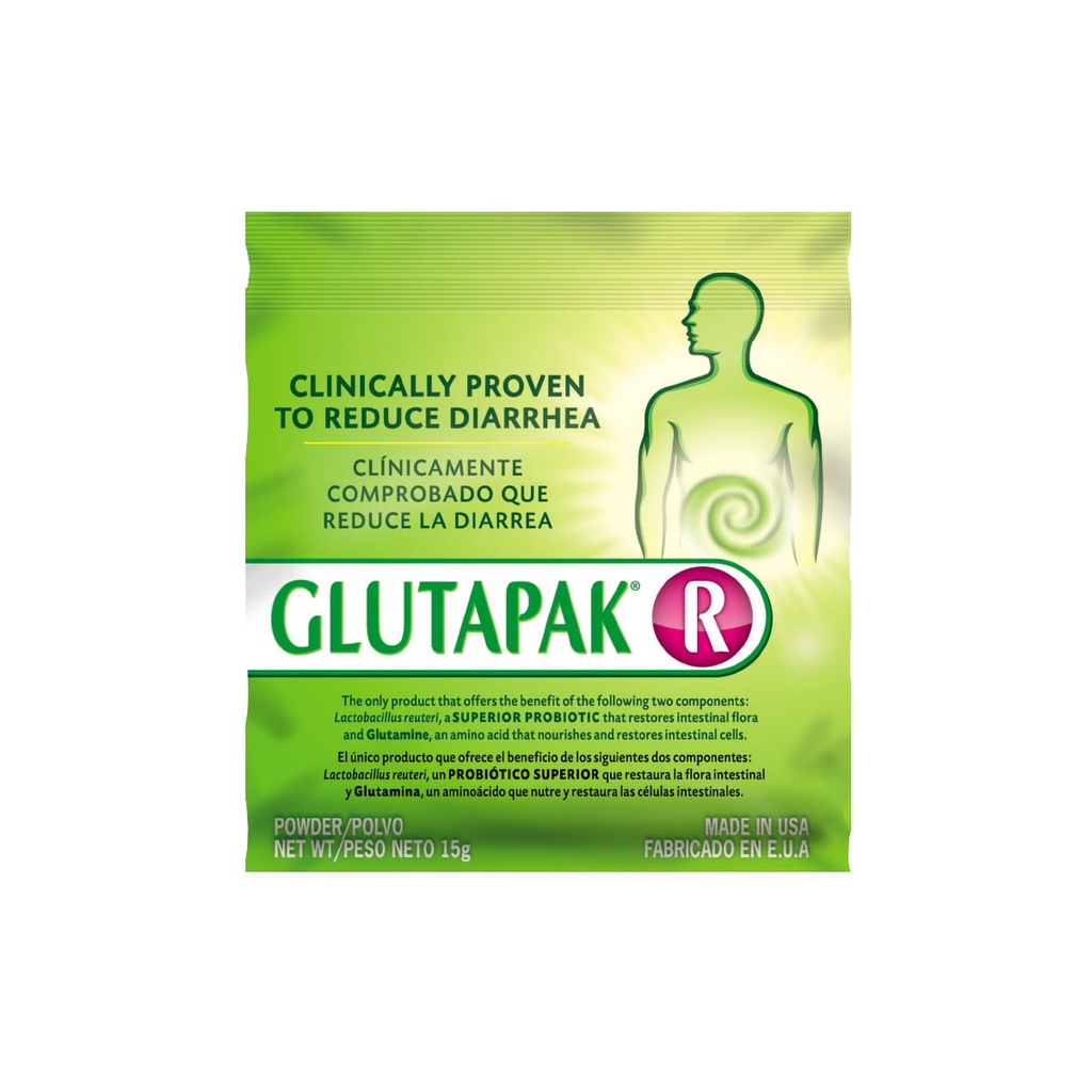 Digestive helse pulver med L-Glutamin & Lactobacillus reuteri - Støtter Gut Barrier, Microbiome Balance & Nutrient Absorpsjon - 15g Sachets, 3-Pack, Gluten & Lactose Gratis