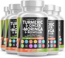 Ginger Boswellia Saffron - Supplement for kvinner og menn med ceylon kanel, Tart Cherry, Quercetin hvitløk Holy Basil - 5Pack