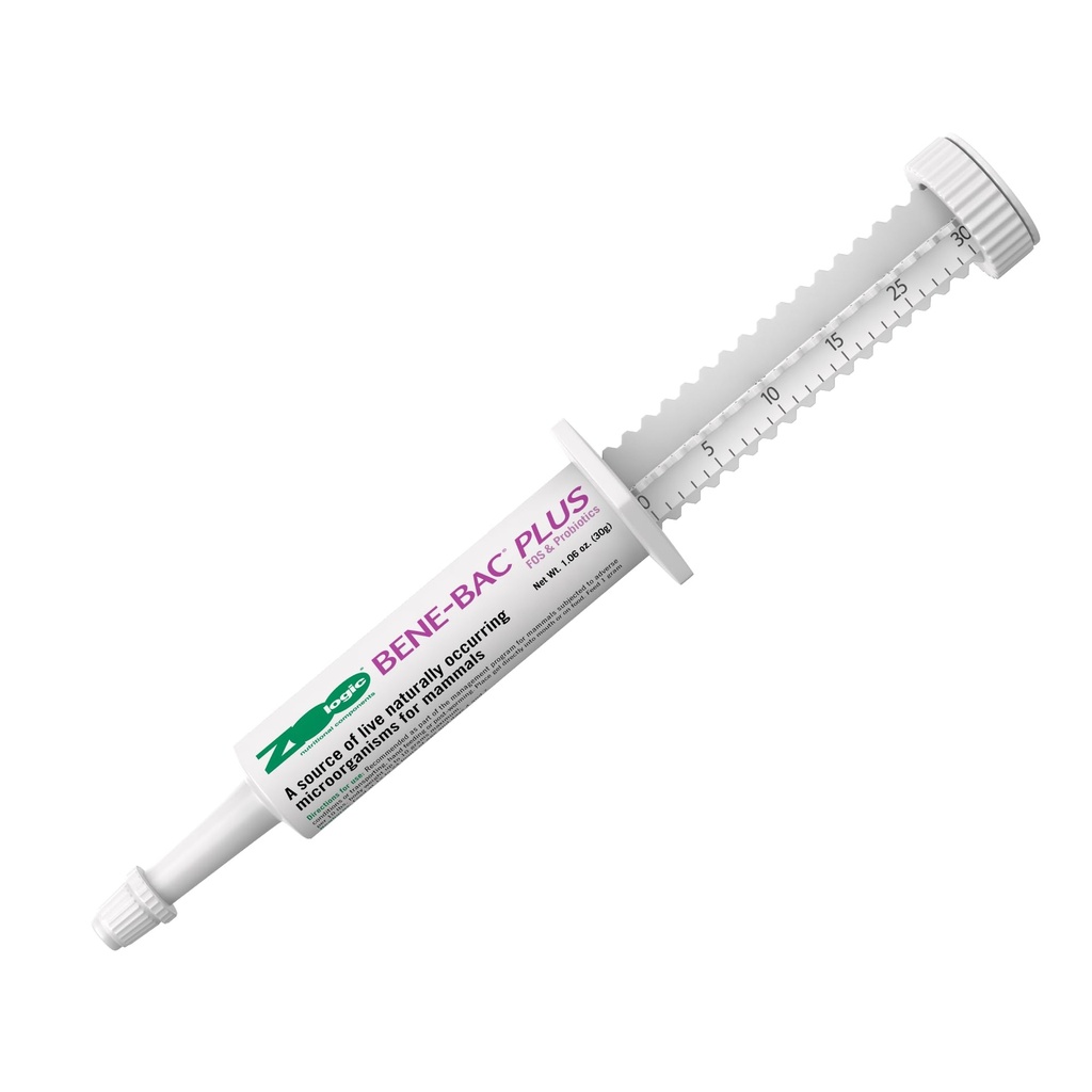 Pet-Ag Zoological Bene-Bac Plus Mammal Gel - 30 gm Syringe - FOS & Probiotika for hunder, katter, eksotiske og vilde dyr