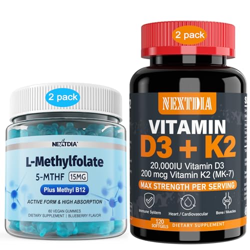 Vitamin D3 20 000 IU + K2(MK7) 200mcg, L-MetylFolat 15 mg og Metyl B12 Gummies