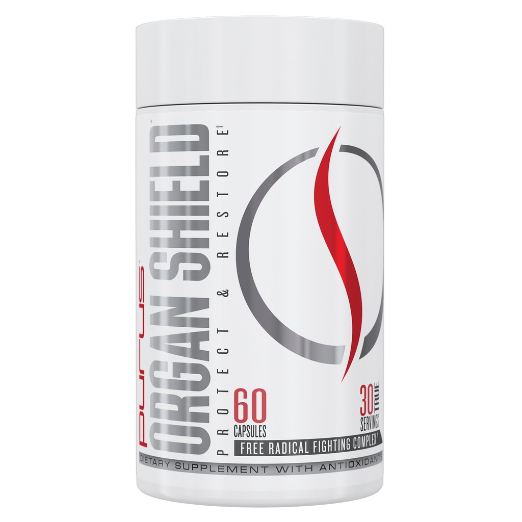 Purus Labs Organ Shield Aktiv Antioksidant ® Plant Basert Antioksidanter ® 30 Serveringer, 60 Gelatin Kapsler