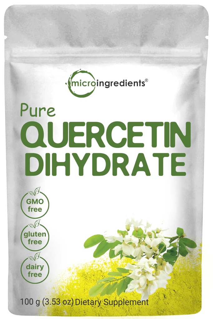 Pure Quercetin Dihydrat pulver, Quercetin 500mg Per Serving, 100 gram, mest biotilgjengelig Grad og Filler Gratis, Kraftig Antioksidant støtter energi, immunsystem, ingen GMO og Vegan