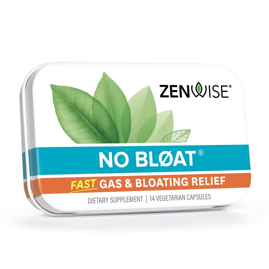 Zenwise Helse Ingen Bloat Probiotika for kvinner og menn Digestiv Helse med Ginger, Dandelion og Lactase, Digestive Enzymes for gass og Bloating Relief - Vegan vanntetthetspiller - 14 CT