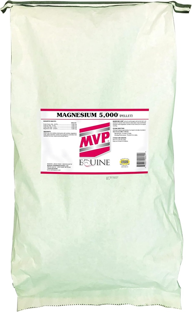MVP Magnesium 5000 (50lb pose) Calming/Metabolisme/Muskelfunksjon Støtte for hester