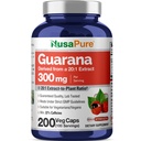 NusaPure Guarana Extract 20:1 Ekstrakt, 300 mg Tilsvarende til 6000 mg per Veggie Caps 200 Count (Non-GMO, Vegan)