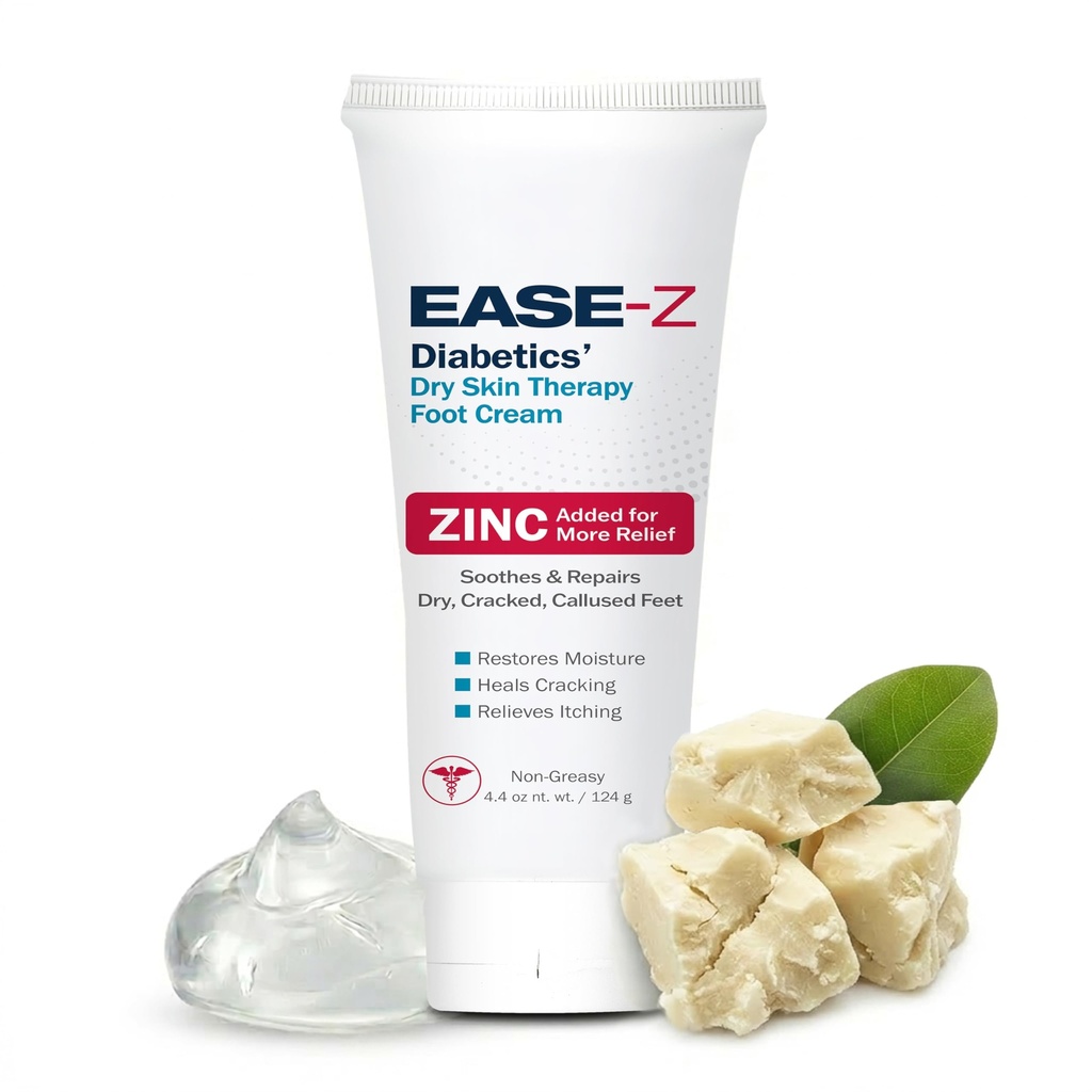 Diabetisk fotkrem. Klinisk bevist ingredienser og ZINC lindre tørr, brakket, kalt føtter og hender. Smerter og brenner. Shea Smør fukter. Rask, lang-lastende. 4.4 oz.