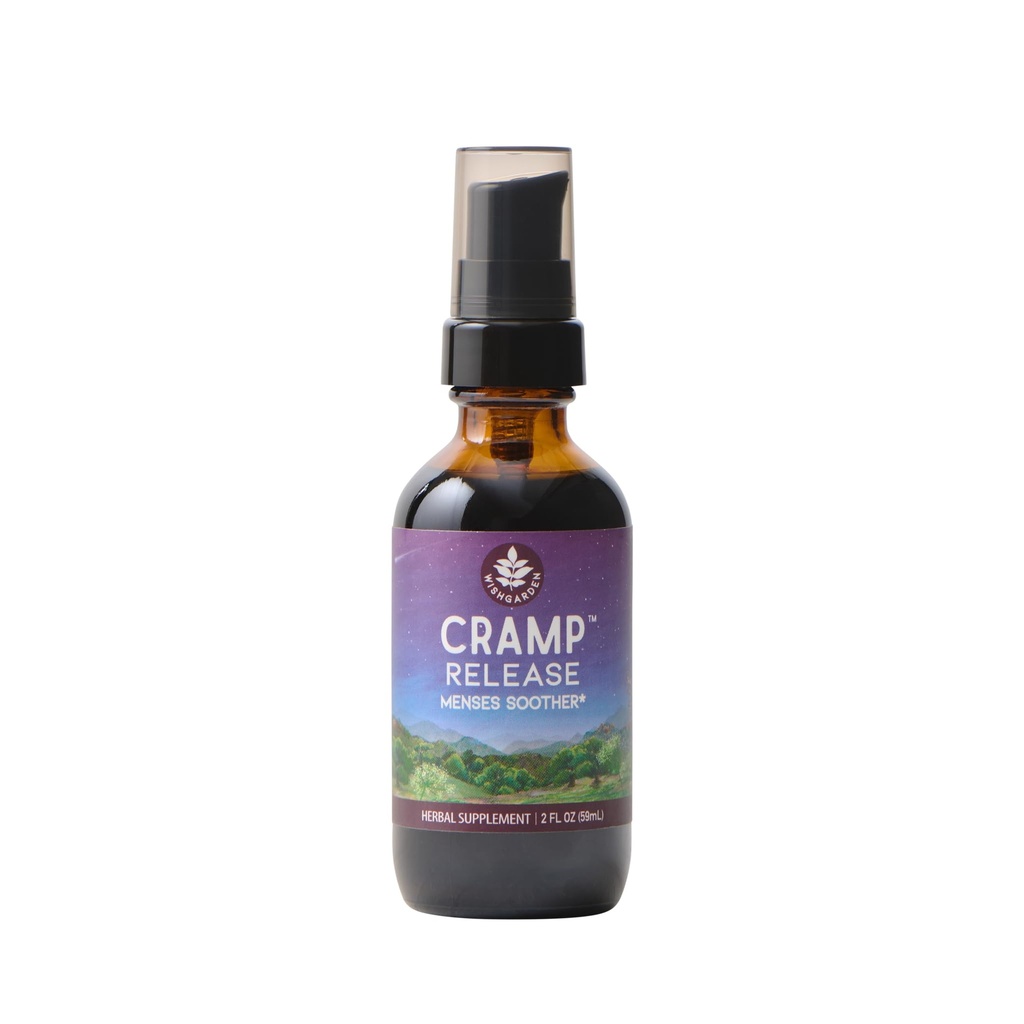 WishGarden Herbs Cramp Release - Naturlig Herbal Menstruell Cramp Relief Supplement med Cramp Bark, Fast-Active Tinktur Soothes Periode Cramps, støtter en sunn hormon syklus, Mood & Relaxation, 2oz