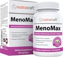 MenoMax #1 Menopause Relief Supplement Svart Cohosh, Dong Quai, Vitex Agnus, Rød Clover, Sage, Soya og Wild Yam | Naturlig støtte for varme blits, nattsvits, tørrhet og Mood Swings | 60 kapsler