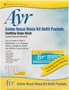 Ayr Saline Nasal Rinse Kit Påfyllingspakker, 100-Count Packets (pakke med 2)