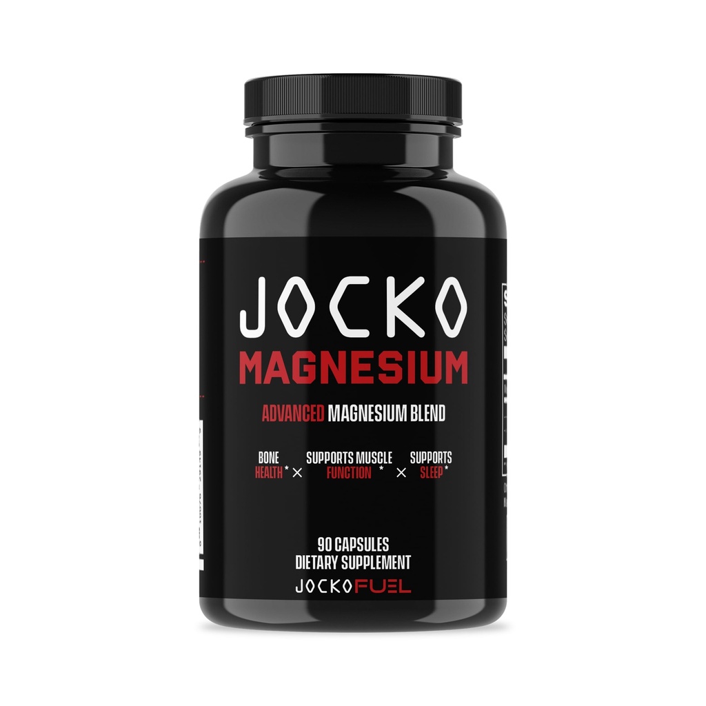Jocko Drivstof Magnesium Complex Supplement - Magnesium Glycinat, Citrat, & Taurate Kapsler Kosttilskudd for muskelgjenvinning og avslapping, hjerte, nerve, bein støtte, & søvn 30-dagers forsyning