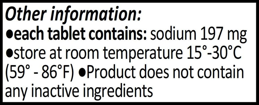 Natriumkloridtabletter 500 mg (0,5 gram), USP Normal salttabletter - 200 tabletter av CitraGen Pharmaceuticals, Inc.