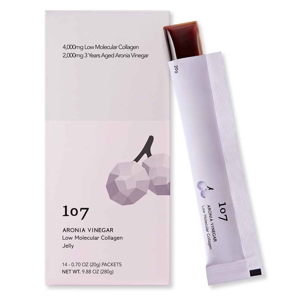 107 ARONIA Vinegar Lav Molekylær Collage Jelly Stick, inneholder vitamin, kollagen, hyaluronsyre, elastin, probiotika, koreansk skjønnhet kollagen, støtter indre skjønnhet, 20g x 14 poser