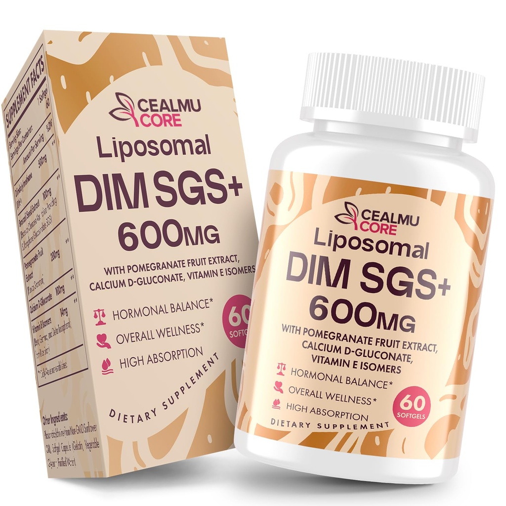 Liposomal DIM SGS Supplement - Hormon Supplement for kvinner og menn, Estrogen Supplements Inneholder Sulforaphane Glukosinolat, vitamin E, Pomegranat Frukt - Støtte Detox og Antioksidant (1 pakke)