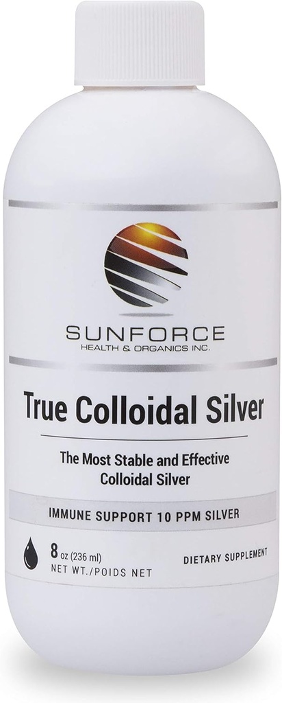 True Colloidal Silver Supplement - 10 ppm | Supplement for voksne og barn (8 OZ)