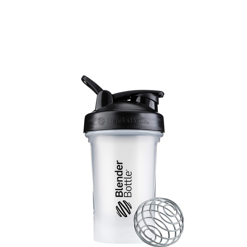 BlenderBottle Classic V2 Shaker flaske perfekt for proteinshake og pre trening, 20-Ounce, Clear / Black