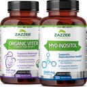 Zazzee Myo-Inositol Kapsler og USDA Organic Vitex Capsules, Vegan, Ikke-GMO og Alt-Naturlig