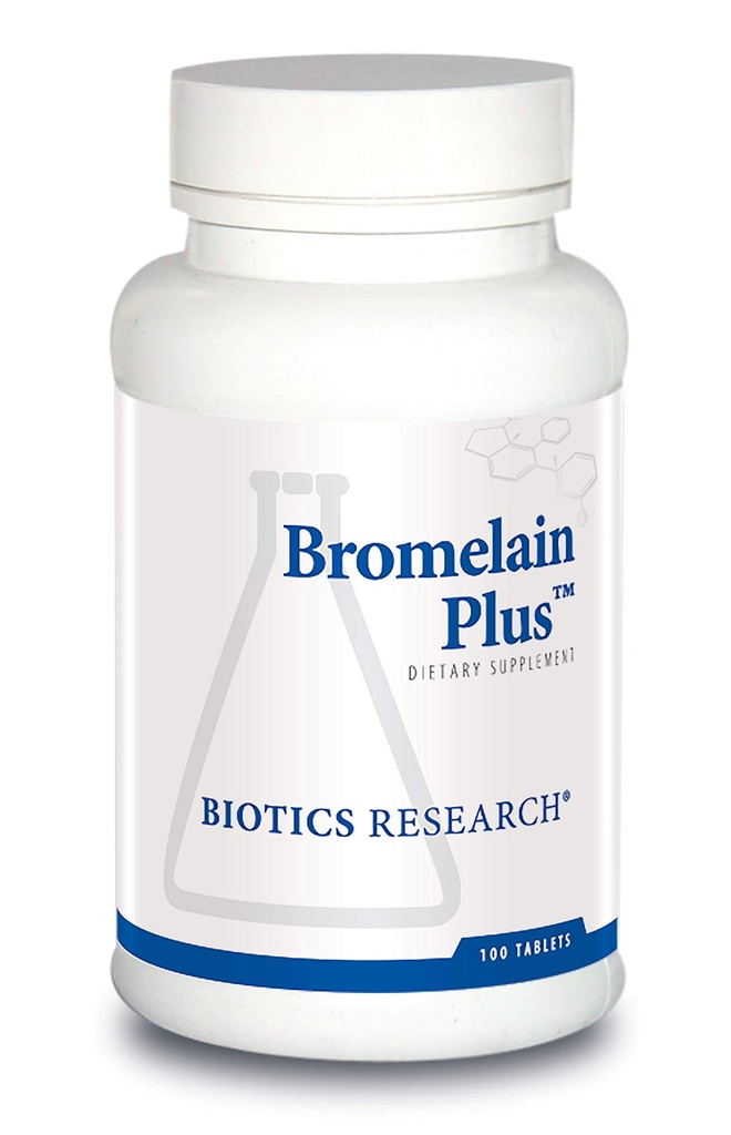 Biotisk forskning Bromelain Plus Laktose Gratis Dairy Gratis Digestive støtte, støtter sunn og balansert fysiologiske stier, muskelavslapping og komfort, Bromelain 2500 MCU g, Papain 100 tabletter