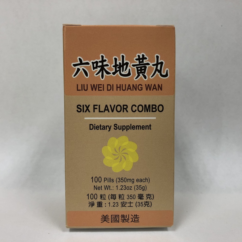 Six Flavor Combo :: Liu Wei Di Huang :: Herbal Supplement for svimmelhet, svetting, Tinnitus :: Laget i USA