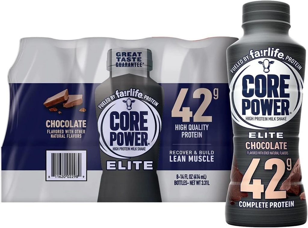 FAIRLIFE NUTRITION PLAN Core Power Elite 42g. Protein Shake, sjokolade - væske (14 fl oz, 8 stk.)