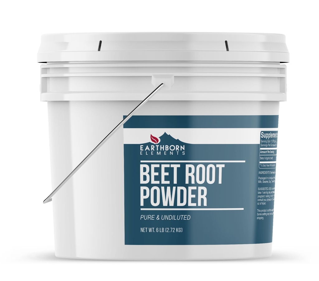 Jordbårne elementer Beet Root Powder 1 Gallon Bucket, ren og ufortynnet, smoothies & Shakes