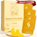 LE GUSHE Gold Under Øyelapper for Puffy Eyes and Dark Circles (20 Par) - Hydrating kollagen under øyemasker med Snail Mucin - Soothing Puffy Eyes behandling for kvinner og menn - Bridesmaid Gaver