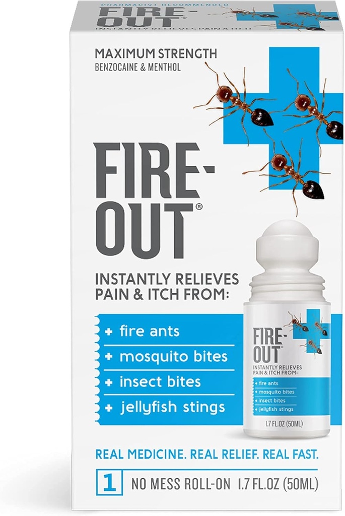 Øyeblikkelig førstehjelp smertelindring fra brannmaur og Bug Bites, 1.7 Ounce Roll-On