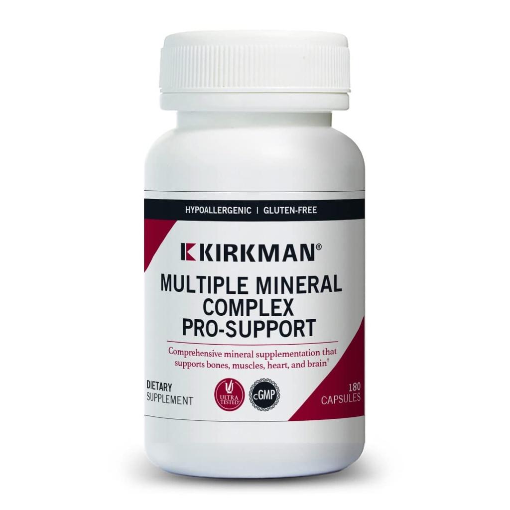 Kirkman Multiple Mineral Complex Pro-Support - Hypoallergenic | 180 Vegetariske kapsler | Mineraler