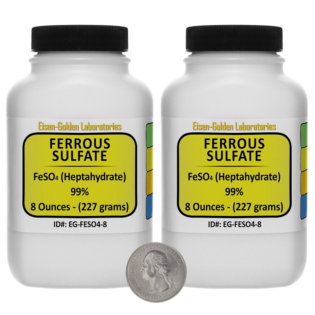 Ferrous sulfat [FeSO4] 99% ACS Grade pulver 1 Lb i to rom-saver flasker