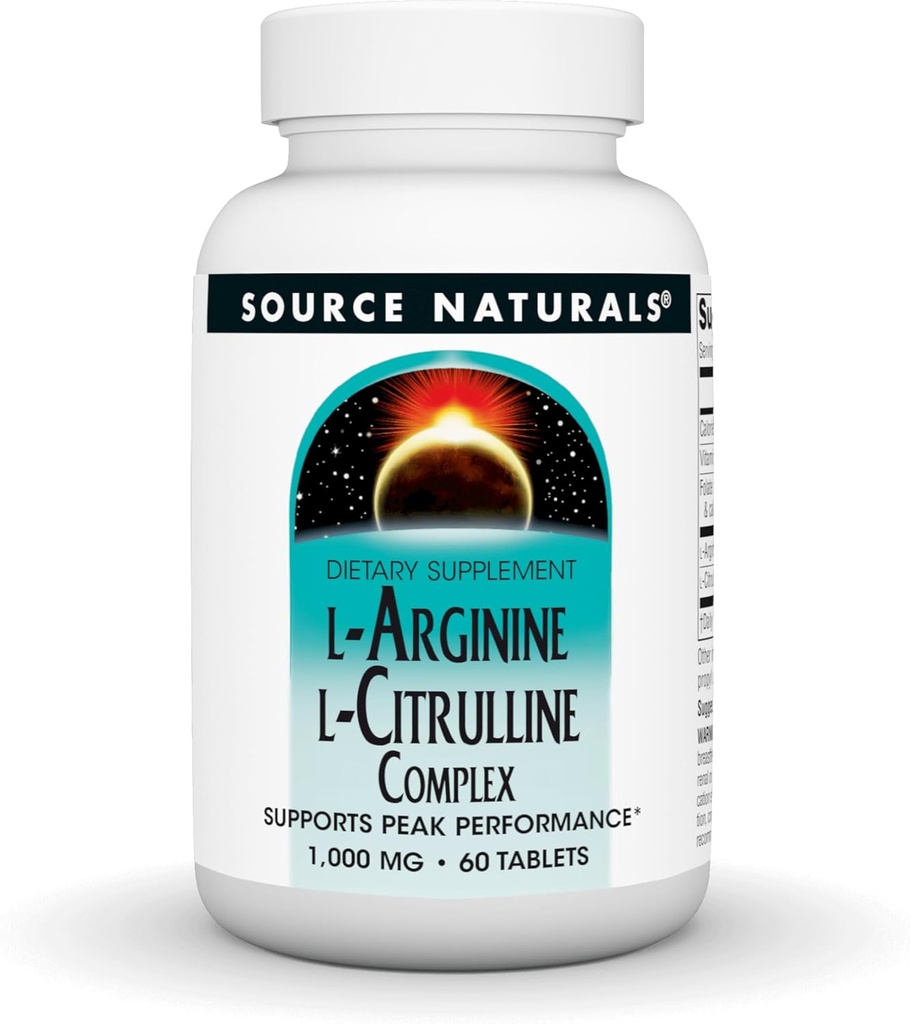 Kilde Naturals L-Arginin L-Citrullin Complex 1000mg essensielle Aminosyre Supplement - 60 tabletter
