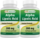 Beste Naturals Alpha Lipoic Acid 200 Mg 120 kapsler (120 greve (pakke på 2))