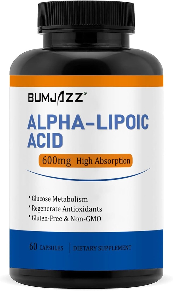Alpha Lipoic Acid 600 mg, hjelper støtte glucosemetabolisme og regenerere antioksidanter ikke-GMO - Glutenfri - soya gratis - 60 greve
