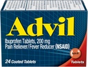 Advil smerte Relief og feber Reduser, Ibuprofen 200 mg for smertelindring - 24 belagte tabletter