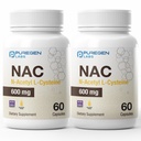 Puregen Labs N-Acetyl-L-Cysteine (NAC) 600 mg, støtter immunforsvar, luftveis, lever helse, NAC 600 mg, Potent antioksidant støtte, gratis radikaler, lett å absorbere - Totalt 120 Veggie kapsler