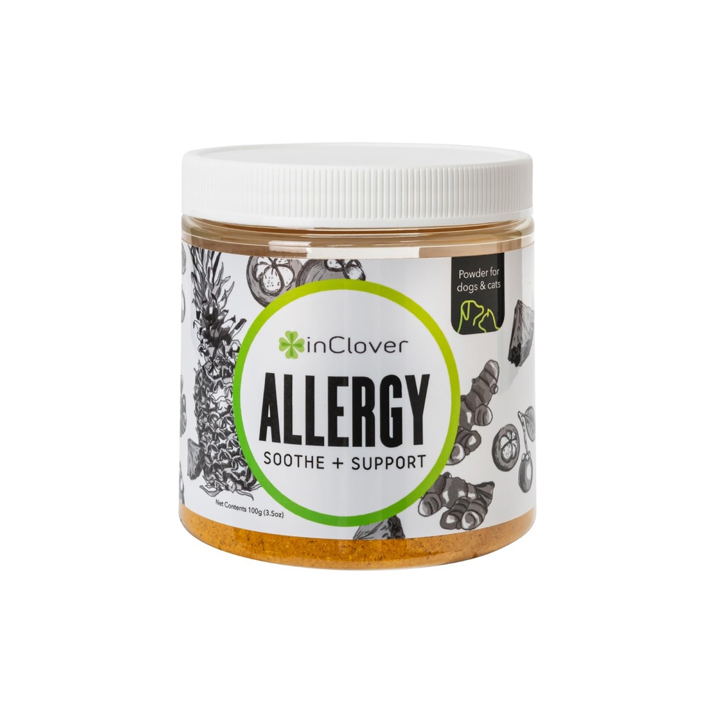 I Clover Natural Dog Allergi Relief Supplement med gurkemeie - BioResiliant Behandle pulver Supplement for hunder med sesongmessige allergier, Mangosteen hjelper opprettholde histamin nivåer