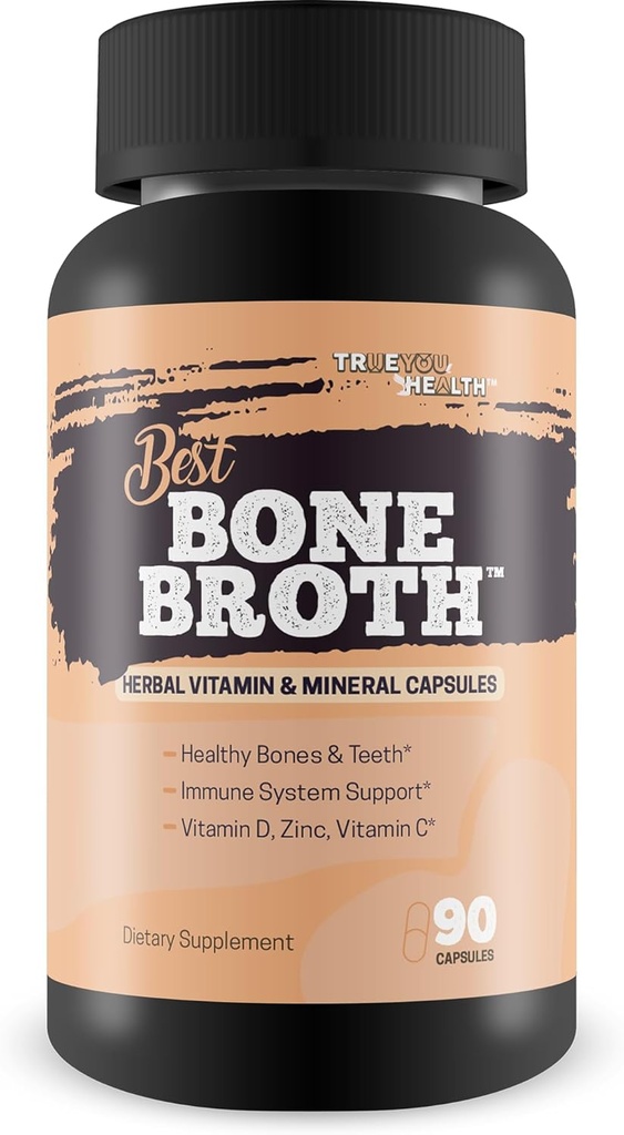 Beste Bone Broth Capsules - Bone Helse og immunitet Supplement - Bone Broth pulver alternative kapsler - Bone Helse Supplements kvinner over 50 & Bone Helse Supplements for menn - Vitamin D Bone Helse