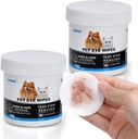 300Pcs Hunde Øye Tørker Biologisk nedbrytbare, Hypoallergenic Cat Dog Eye Cleaner, Pet Tear Stain Remover Tørke, Ansikt, Eye Cleaner Pads for å forsiktig fjerne utladt, Krabbe | Unscented Pet Tear Wipe