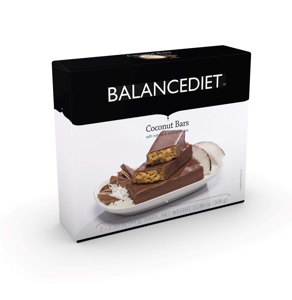 BalanceDietTM | Protein Bar | 15 g protein | Lav karbohydrat | 7 Bar Box (Coconut Crunch)