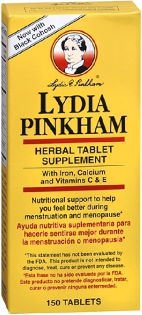 Lydia Pinkham Herbal tablett Supplement 150 tabletter (pakke med 4)