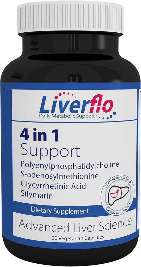 Nutrasal leverFlo lever støtte PPC Polyenylfosfatidylecholin S-adesnosylmetionin Glycyrhetinsyre Silymarin Supplement Vegetariske kapsler