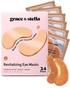 Grace & stella Koffein Under Øye Patches - Vekkende Øyelapper for Puffy Øye og Mørke Sirkler - Under Øyemaske Patches med Niacinamid & Hyaluronsyre - Vegan, Cruelty-Free (Bronze, 24 Pairs)