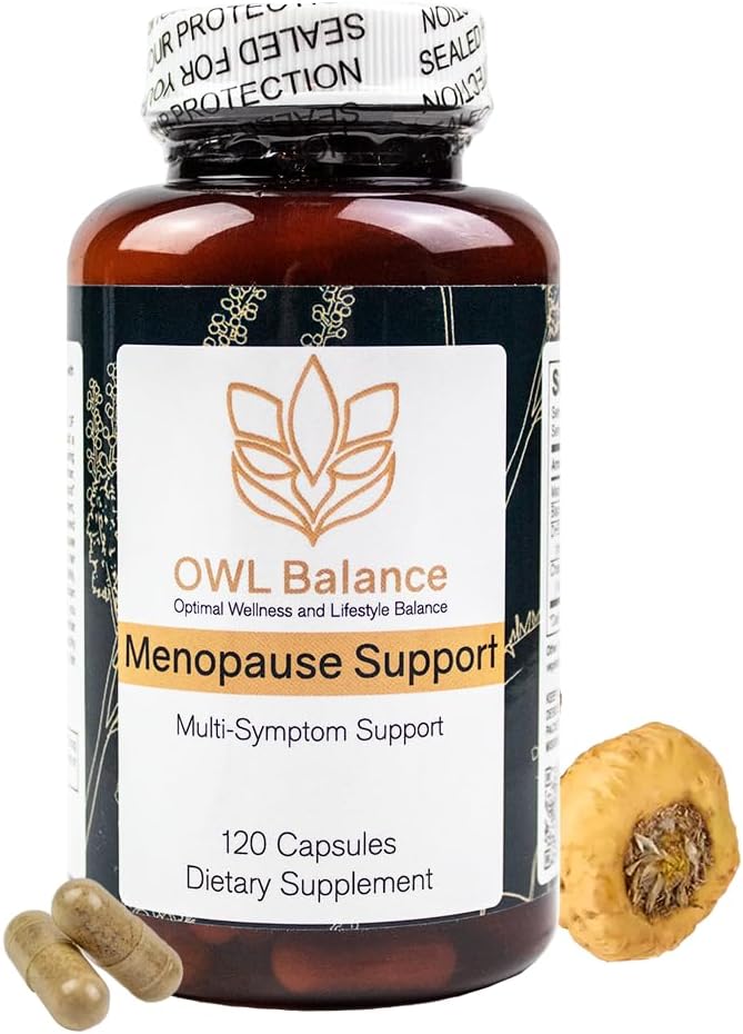 Menopause støtte for kvinner - Menopause + Perimenopause relief for varme blits, lav energi, hormon støtte - 120 herbal kapsler