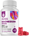 DR. MORITZ Magnesium Citrate Gummies for voksne - sukker-fri ro Magnesium Gummies - støtter en sunn stressrespons - bringebær Flavor - Ikke-GMO, 200 mg (60 greve)