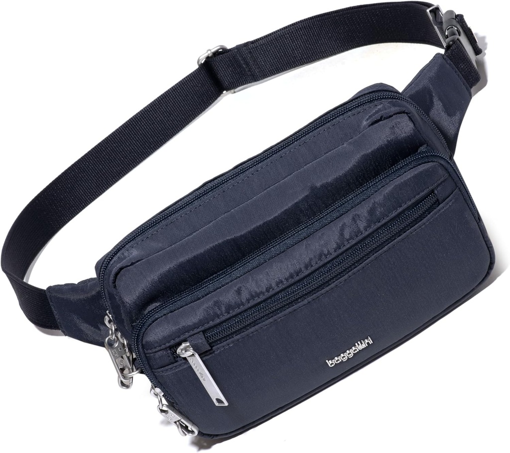 Baggalini Securtex Anti-Theft Belt Fanny Pack for kvinner RFID Lommebok Låsing Zipper-Travel Bag Crossbody Purse