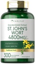 Carlyle St John's Wort Capsules | 4800mg | 300 greve | Ikke-GMO & Glutenfri Supplement | Standardisert ekstrakt