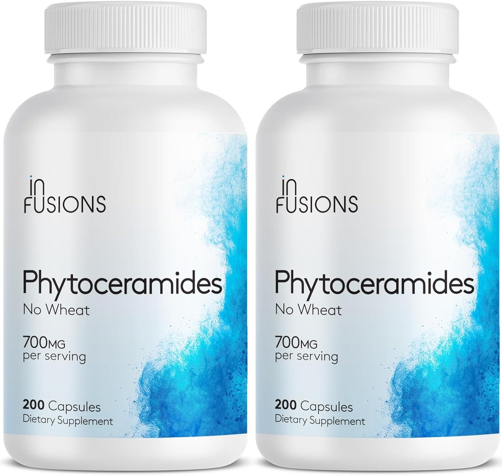 Phytoceramider 200 Kapsler Hud Repair Rejuvenasjon Anti-Aging støtte Planteavledet Ceramider 700 mg Glutenfri ikke-GMO (2)