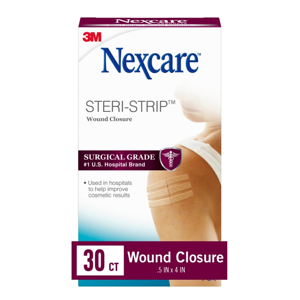 Nexcare Steri-strip sår lukning, pustende strimler holde små sår fast lukket, flott etter suturer eller stifter - 30 sårlukker